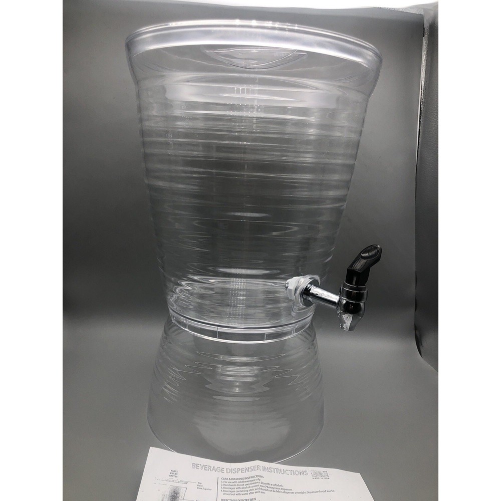 CreativeWare BEV03 Clear 2.5-Gallon Bark Beverage Dispenser Open Box *READ