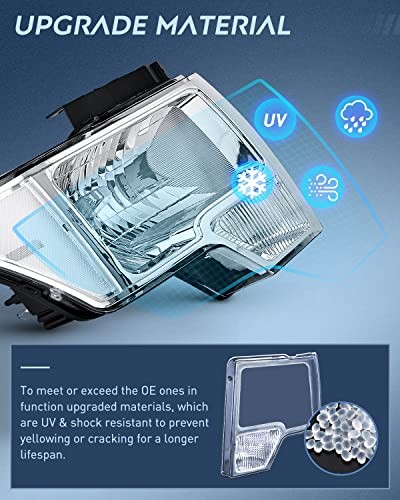 Headlight Assembly 2009 2010 2011 2012 2013 Chrome Housing+ Clear Reflector