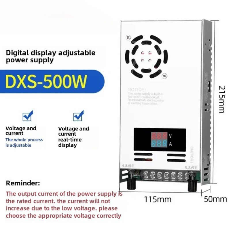 Digital Current and Voltage Adjustable 500W Switching Power Supply DC