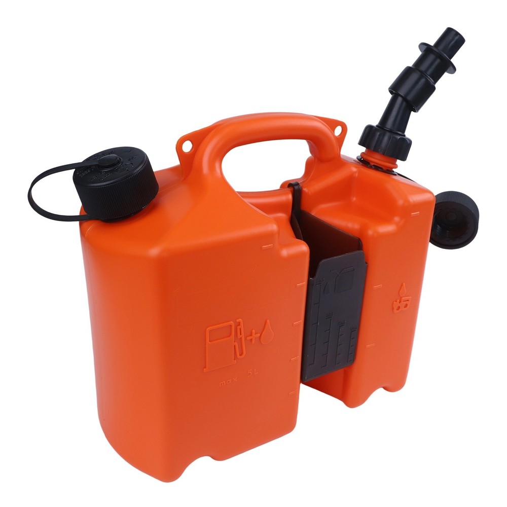 Practical 5L Oil Combi Can With Integrated Tool Carriers For Chainsaw Users