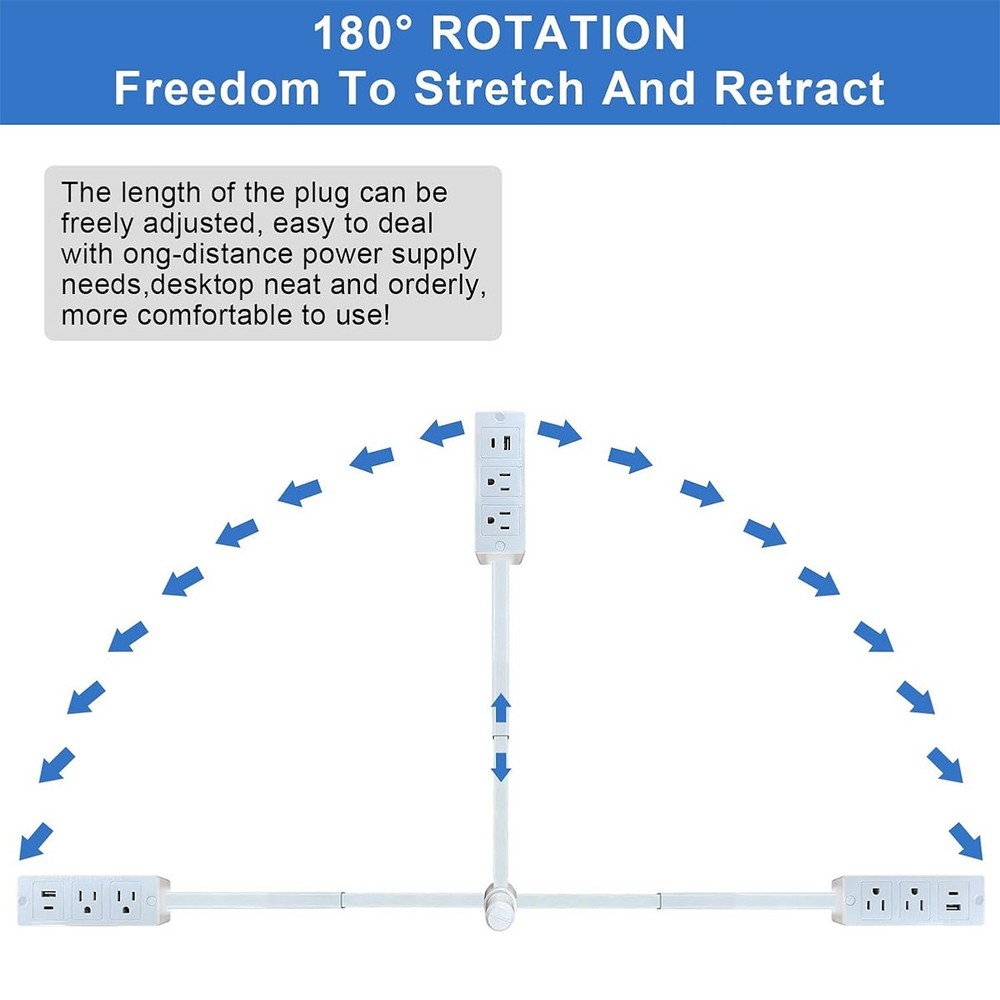 Rotating Extender Electrical Outlet Expander Power Socket Sofas Nightstands Desk