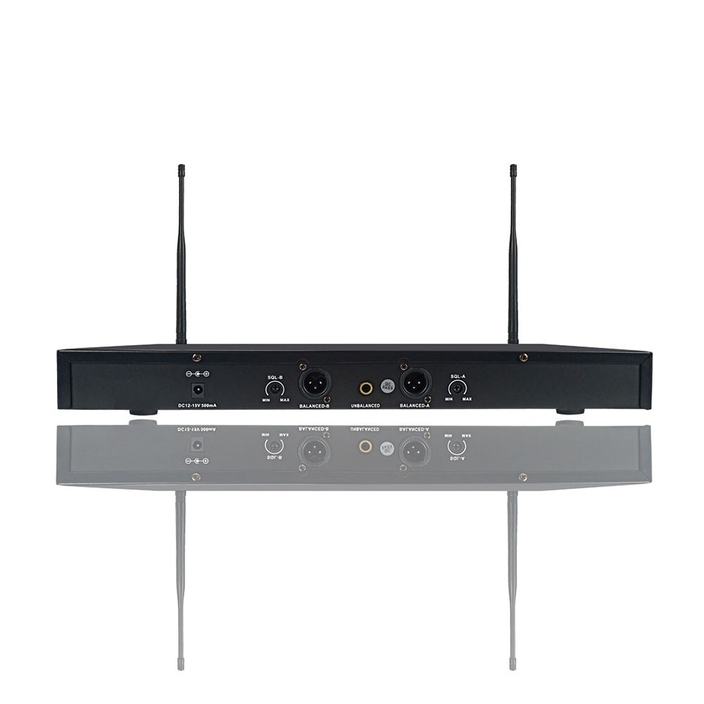 Wireless Microphones System Dynamic 2Channel Handheld Mic Karaoke UHF Microphone