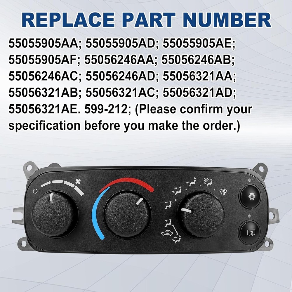 599-212 HVAC Control Module A/C Heater Climate Panel Switch 599-212 Dodge Ram