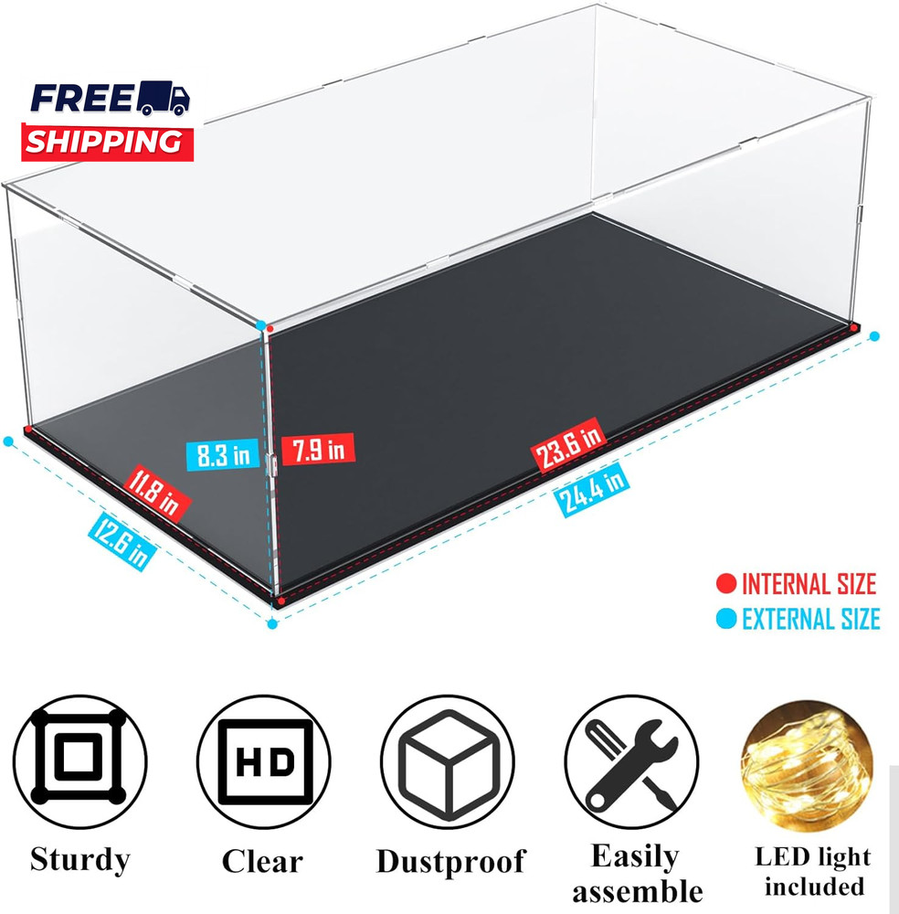 Acrylic Display Case for 1/8 Scale Model Car Large Lego Display Case