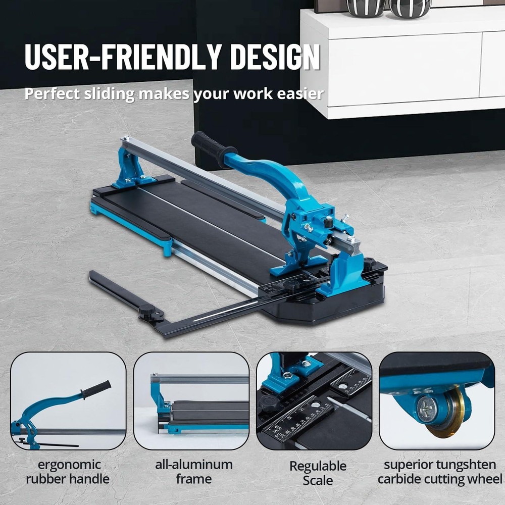 24" Manual Tile Cutter Cutting Machine Single Rails Precise Tile Cutter Tools US