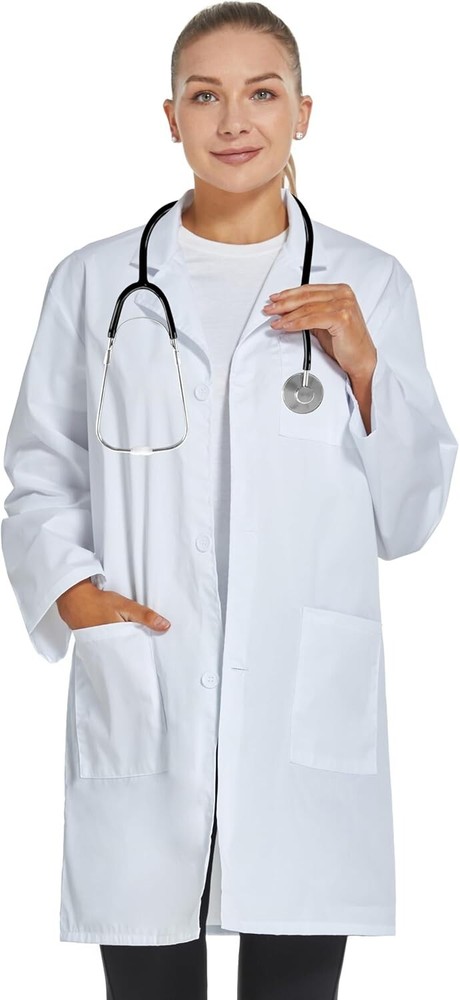 Professional Lab Coat Unisex Polyester Size S Modern Design Multi-Use