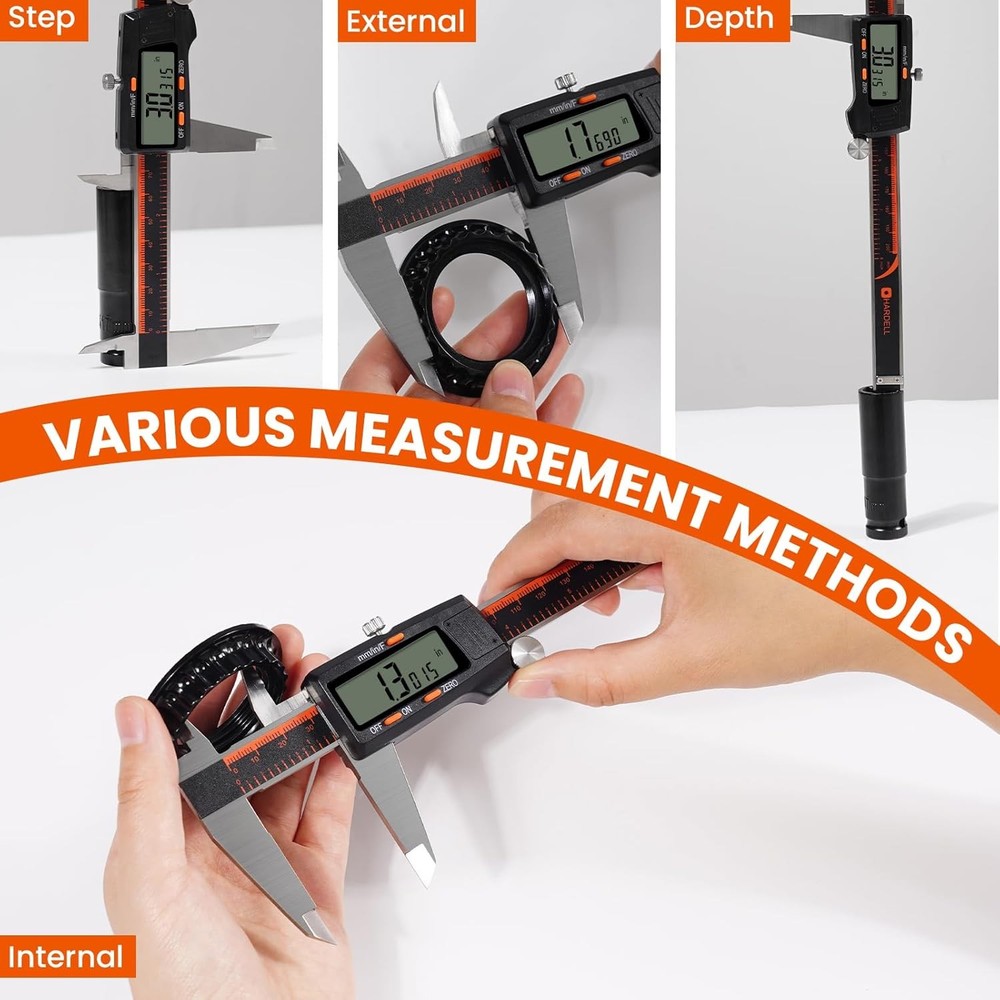 8” Electronic Digital Caliper Extra Large Display 0-8 Inches