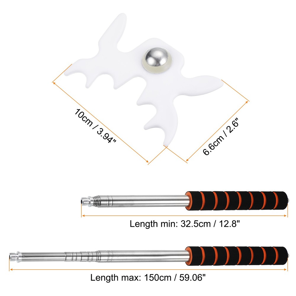 Billiard Stick Bridge Stick, EVA Handle with Plastic Bridge Head, White