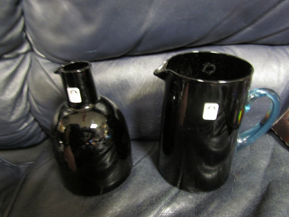 Blue SASAKI Crystal Decanter and Pitcher