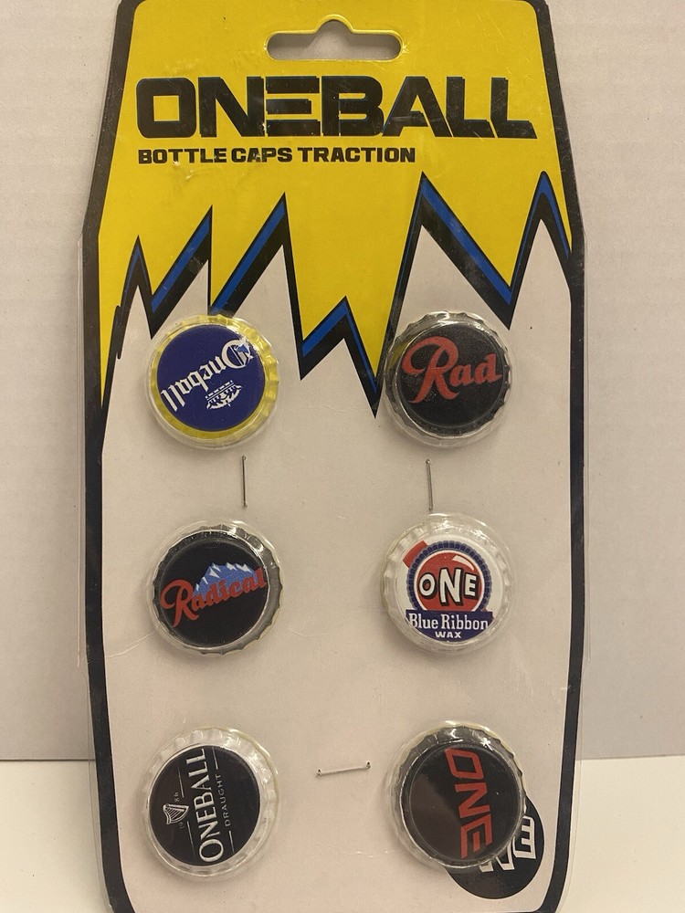OneBall Bottle Caps Traction Black Red 6pack