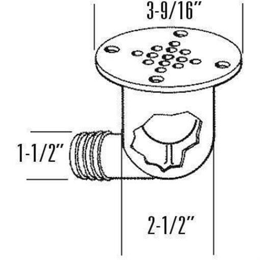 T-H Marine 90 Wht.Plastic Cockpit Scupper CSD92DP