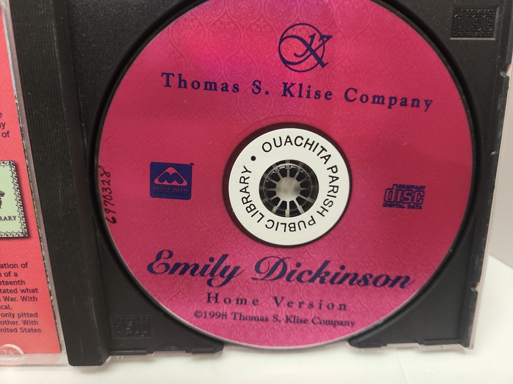 Thomas S. Klise - Emily Dickinson Home Version (PC CD - Rom 1998) ex Library