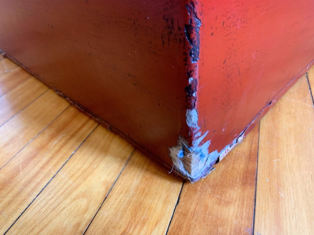 Antique Chinese TRUNK Red Leather