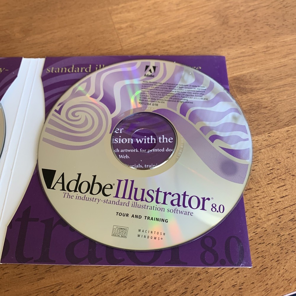 Adobe Illustrator 8.0 for Mac Macintosh Apple Full Retail Version Original Media