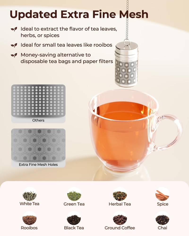 Mini Tea Strainers for Loose Tea, Extra Fine Mesh Tea Infuser, 304 Stainless ...