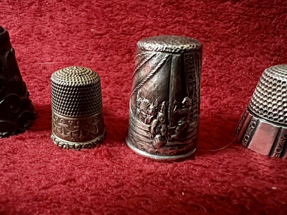 GROUP 4 STERLING ANTIQUE THIMBLES