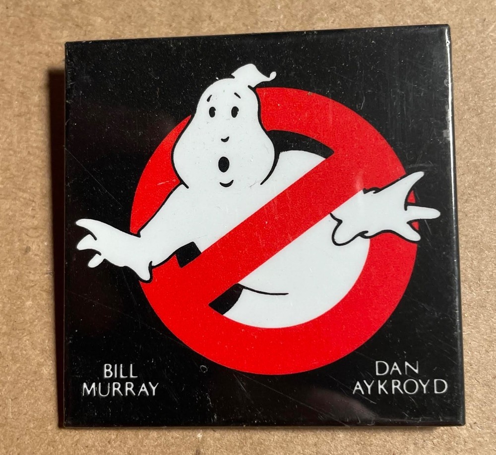 Vintage 1984 GHOSTBUSTERS Pin BILL Murray DAN Aykroyd 2" X 2"
