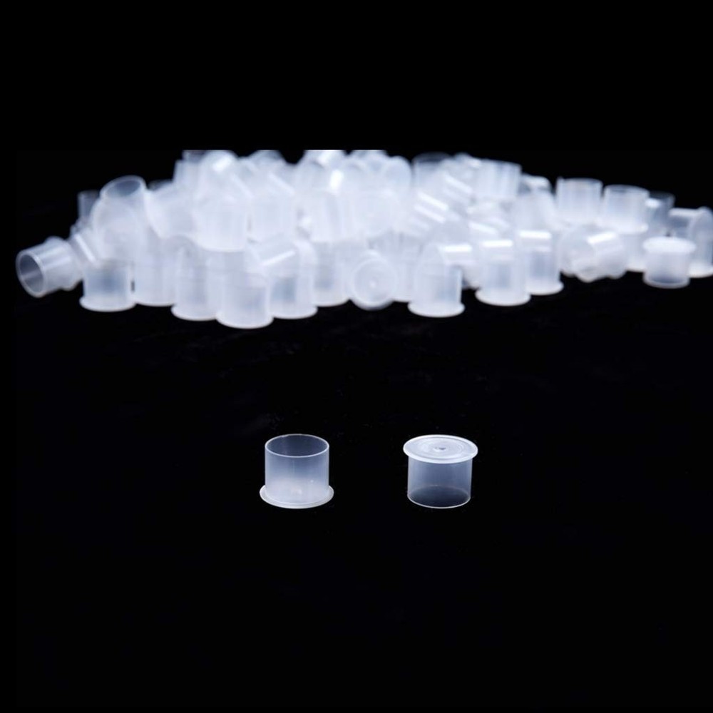 Ink Caps Large,1000pcs White Plastic Disposable Microblading Makeup Ink Cups ...