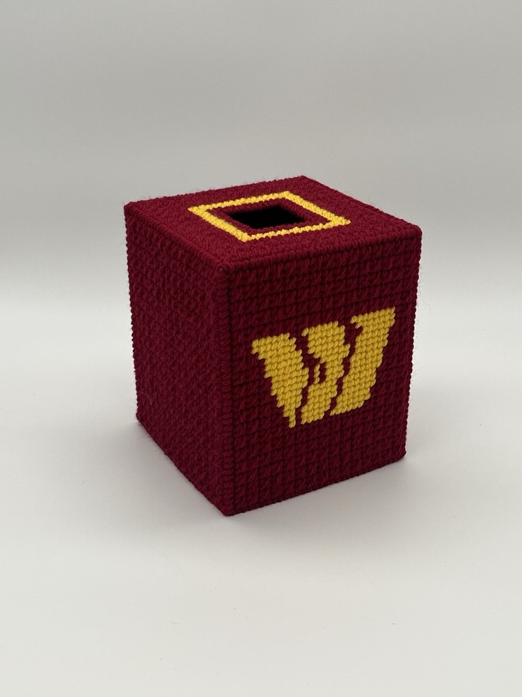 Washington Commanders Tissue Box Kleenex Plastic Canvas Cover Handmade