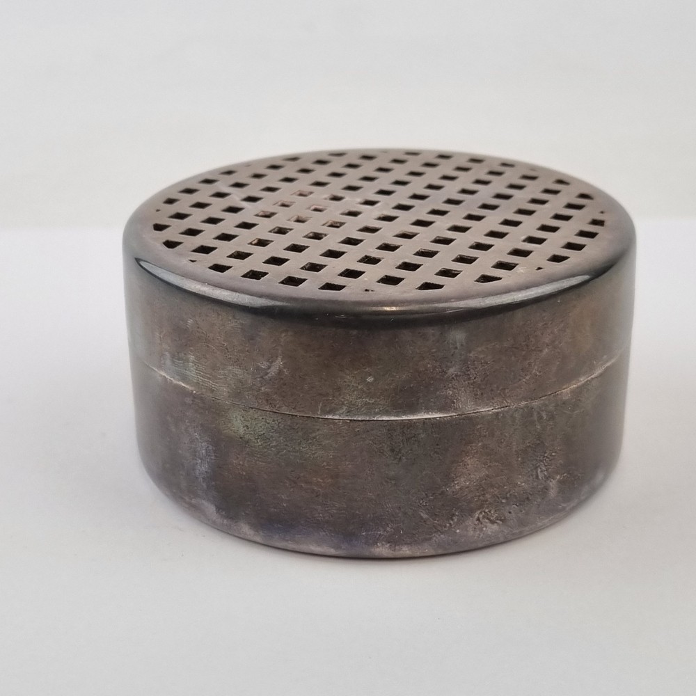 Solid Silver Potpourri And Cover 7.9cm Diameter London 1994 Maker "LS"