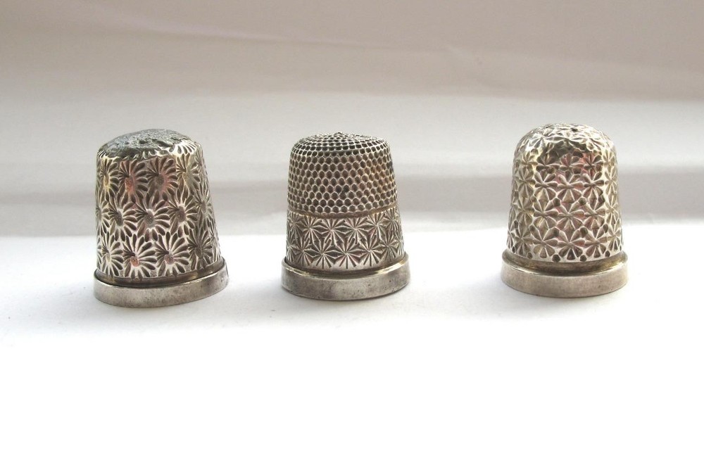 3 Sterling Silver Thimbles
