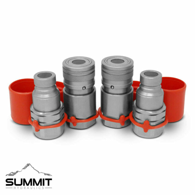 1/2 Flat Face Hydraulic Quick Connect Couplers Couplings Skidsteer Bobcat 2 Sets