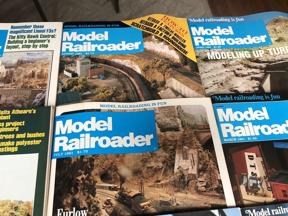 12 Model Railroader Train Magazines 1981 Complete Year