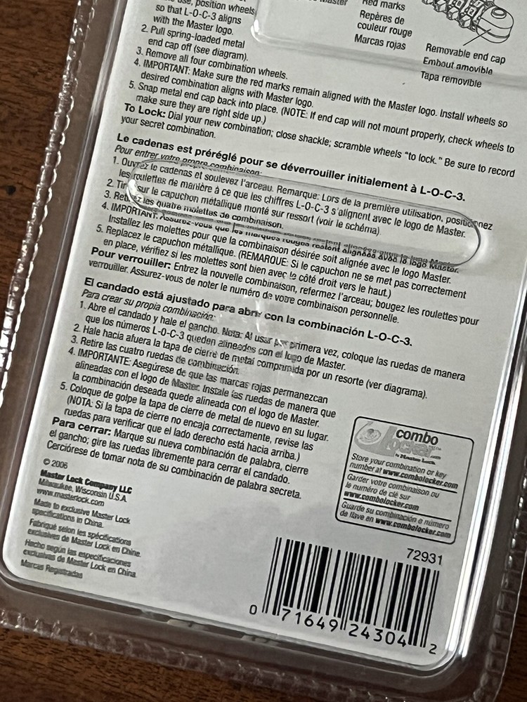 Master Lock Password Plus Letters And Numbers 1534D- RED