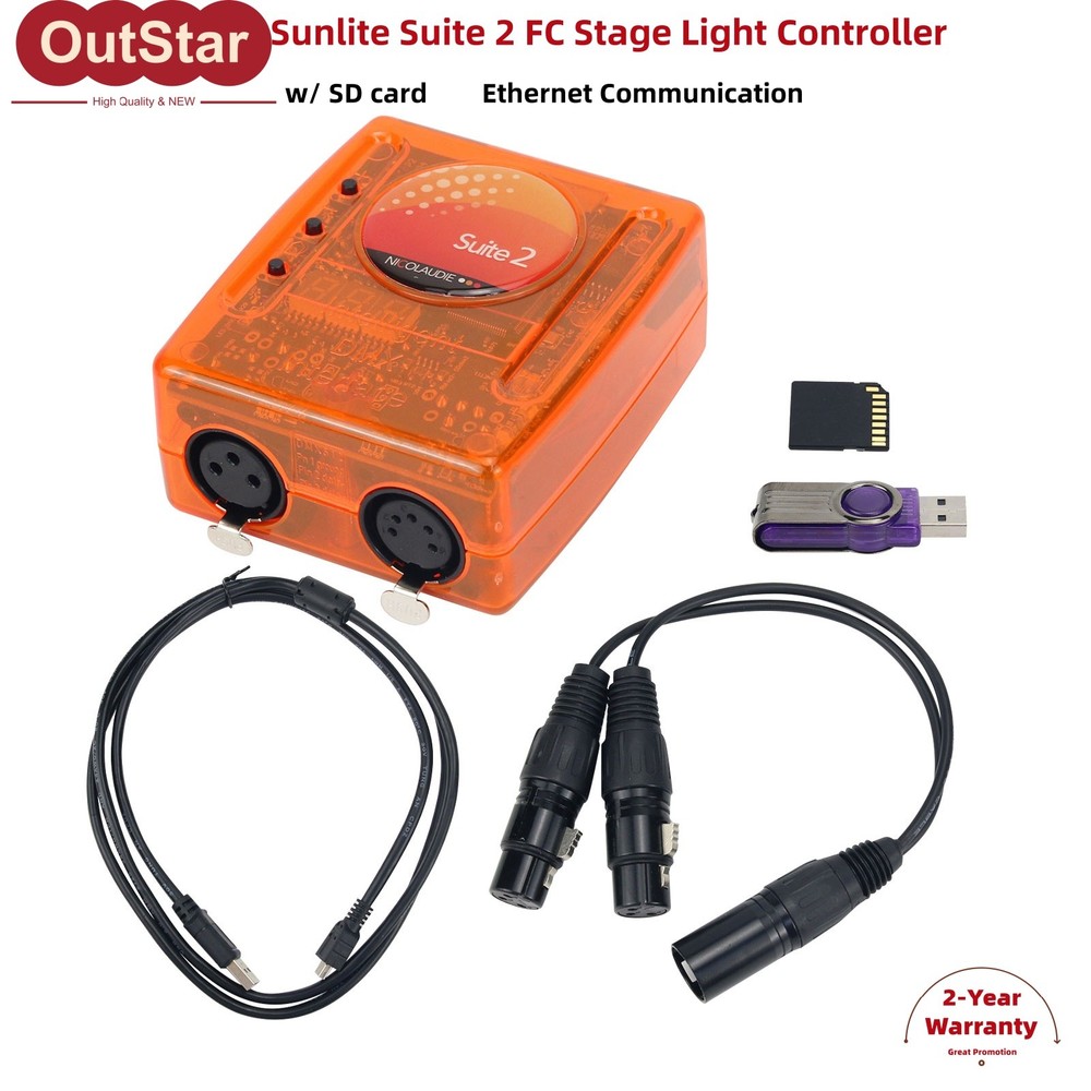 Sunlite Suite 2 FC USB Interface Stage Light Controller 3-Core 5-Core Ethernet #