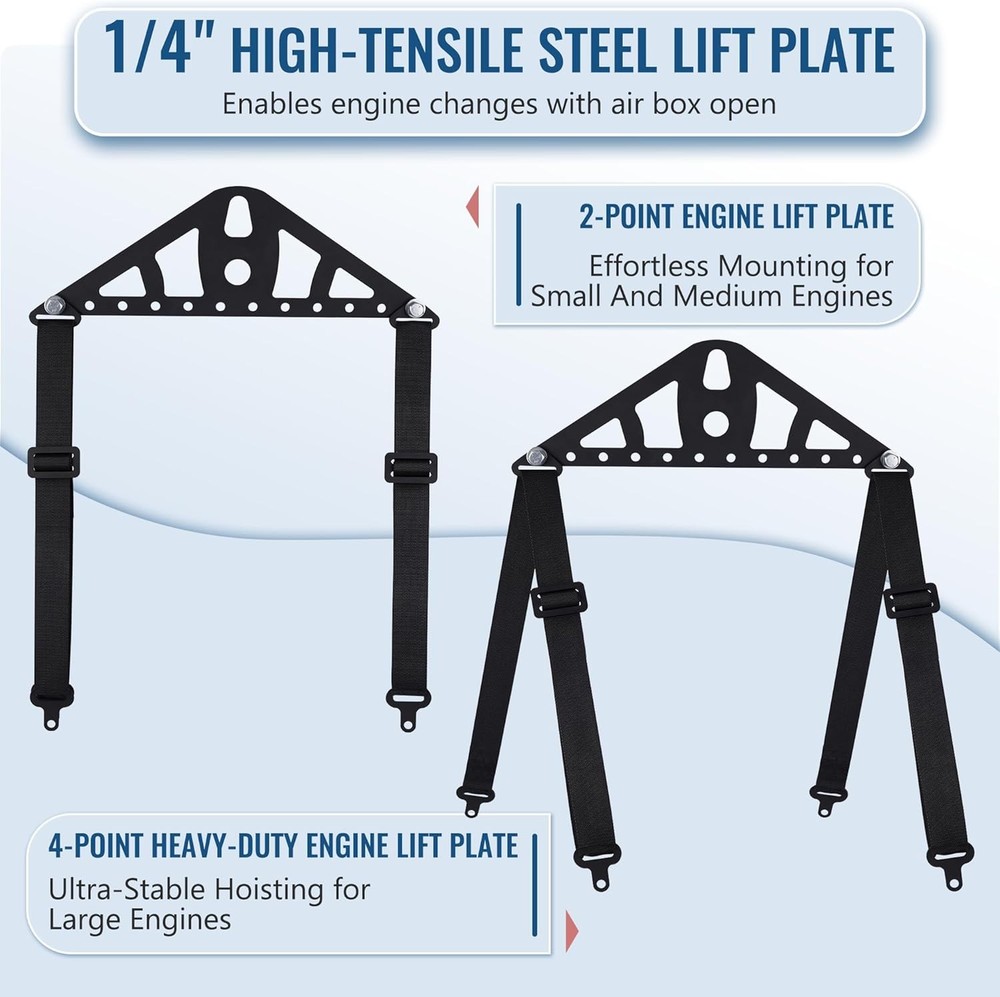 Engine Lifting Sling fit Kit 2 Point or 4 Point Engine Hoist Leveler with Adjust
