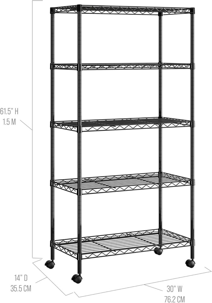 Solid Steel Wire Shelving Storage Unit Adjustable Shelves Organizer Rack