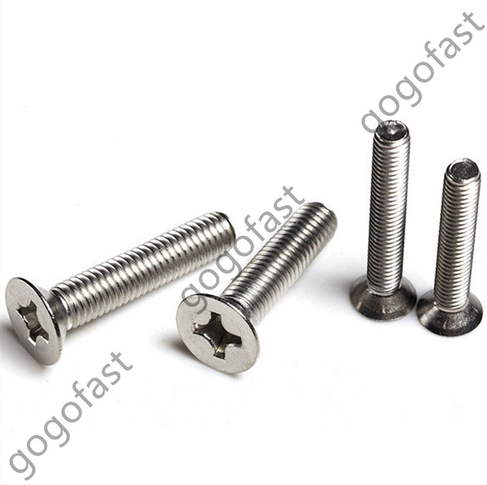 304 Stainless Steel Phillips Countersunk Head Screw Left Hand Thread M3 M4 M5 M6