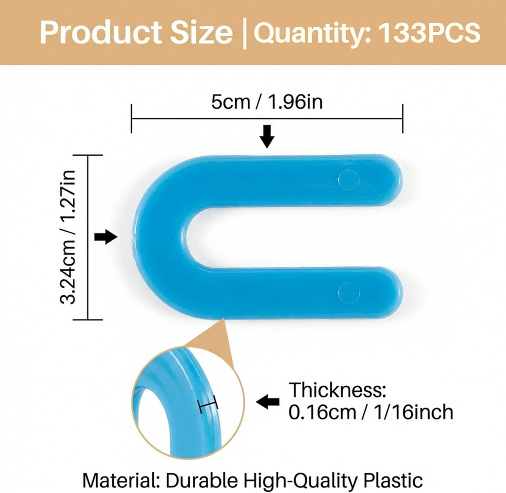Leveling System Tile Spacers - Plastic Horseshoe Shims U Tile Spacers 1/16 Tile