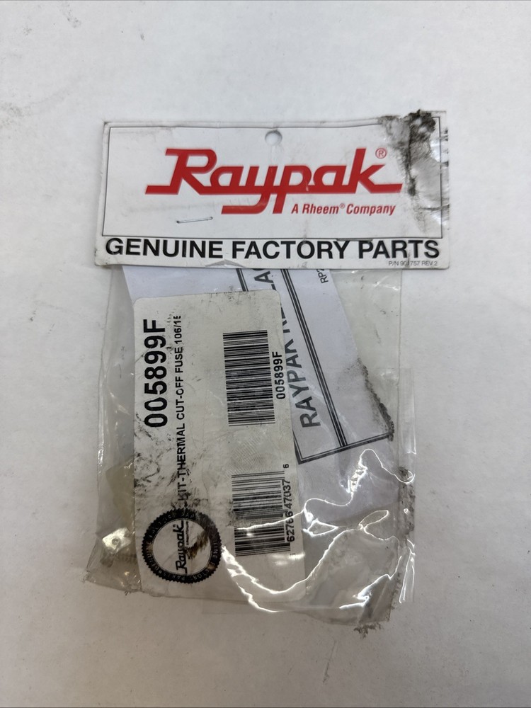Raypak Raypak 005899F Thermal Cut-Off Fuse 106/156-Kit, White