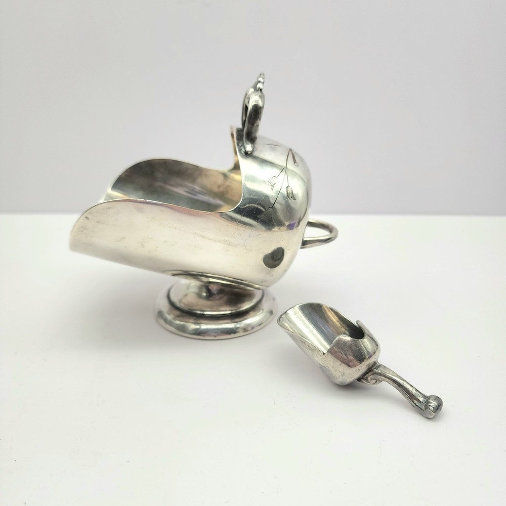 Antique Sheffield England Silver Plated Sugar Scuttle