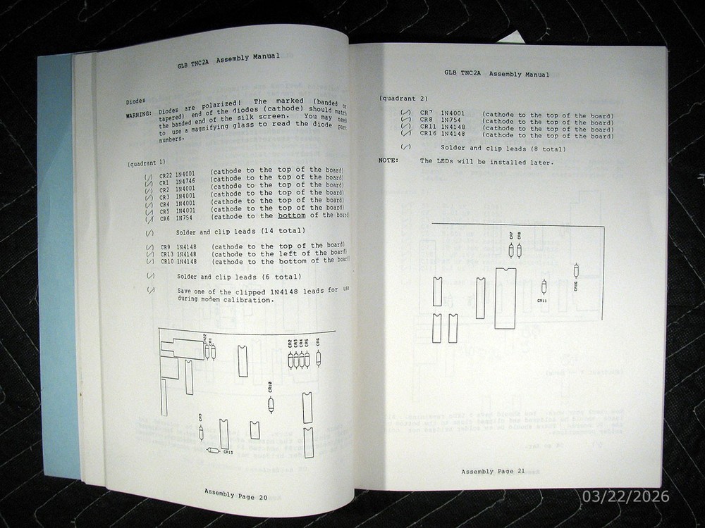 GLB Electronics TNC2A Terminal Node Controller Assembly Manual