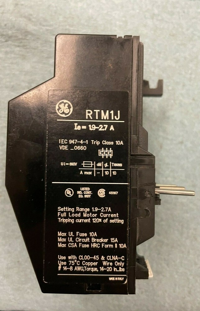 General Electric RTM1J Overload Relay