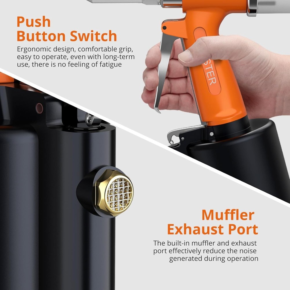 Pneumatic Riveter - 3924LBF Pulling Pneumatic Rivet Gun, Heavy-Duty