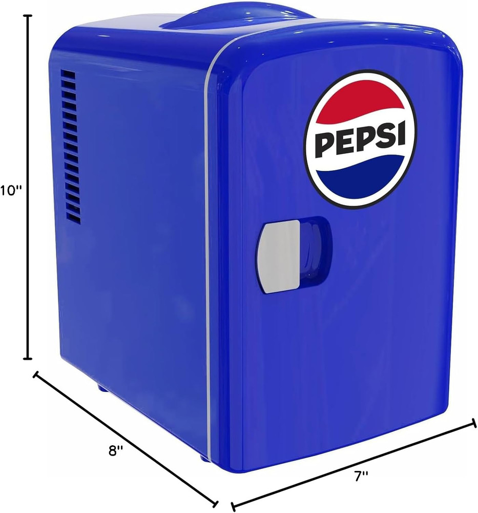 Pepsi 6-Can Mini Fridge, BLUE, 4 Liters