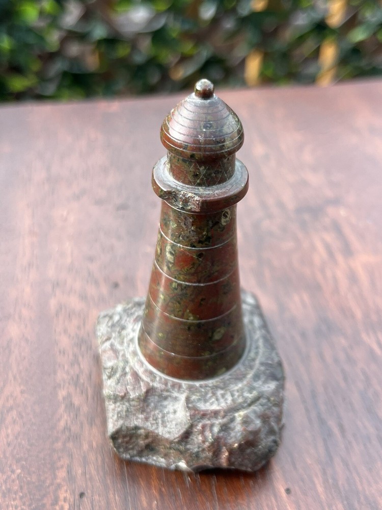 VTG Original Cornish SERPENTINE LIGHTHOUSE Carved 3.5”