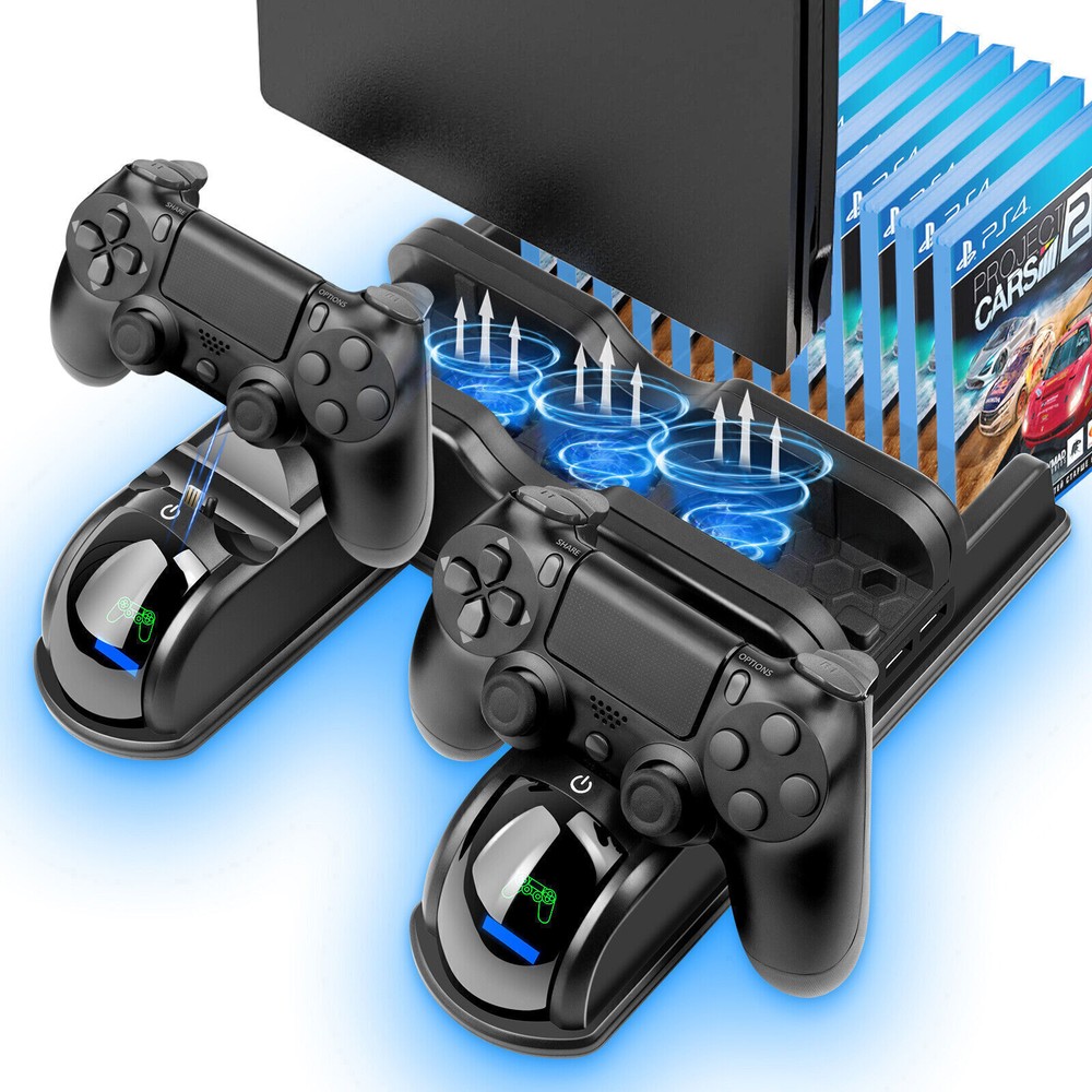 Vertical Cooling Stand For Playstation 4 Console PS4 Dualshock Controller Games