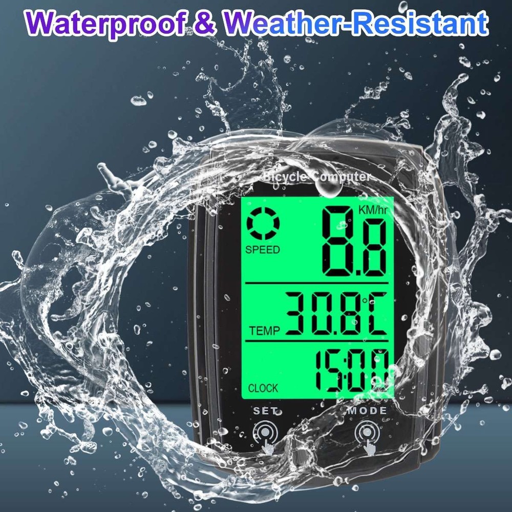 Bike Bicycle Speedometer Cycle Digital Odometer Computer Waterproof LCD Display