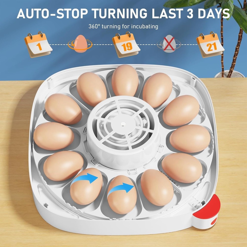Incubators for Hatching Eggs 12 Egg Incubator with 4 Modes Temperature Contro...