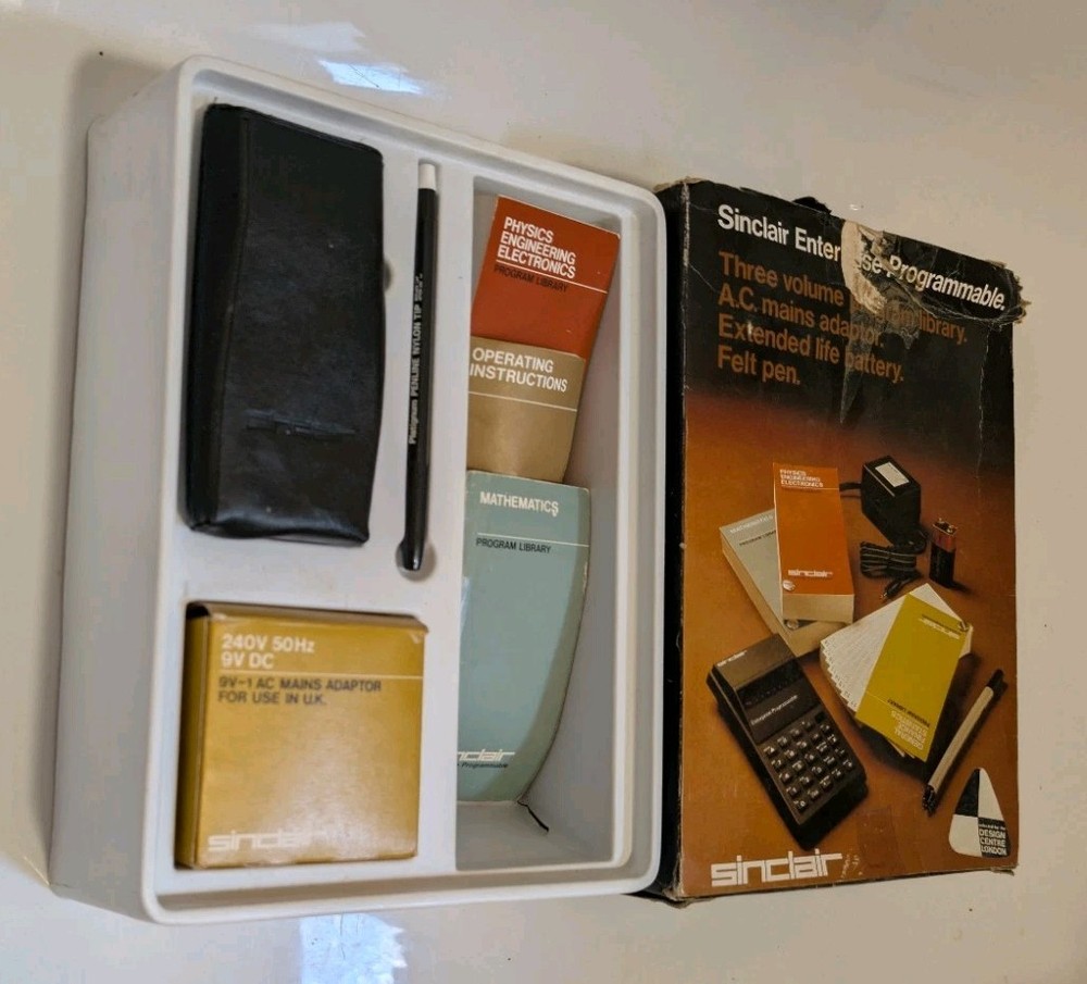 Sinclair Enterprise Programmable Calculator Vintage 1980s Working Boxed Manuals