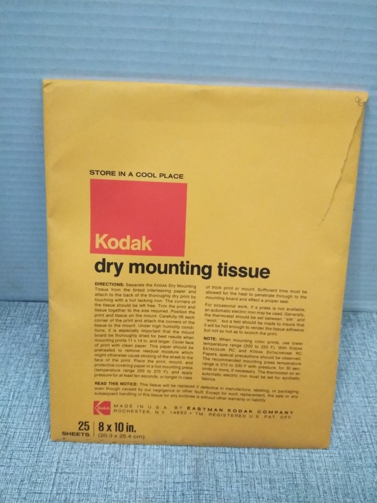 Kodak Dry Mounting Tissue 8x10 25 Sheets (READ)