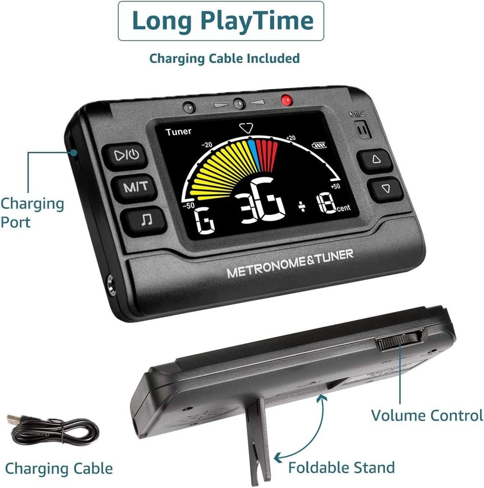 Color Screen Metronome Tuner for Guitar & Wind Instruments