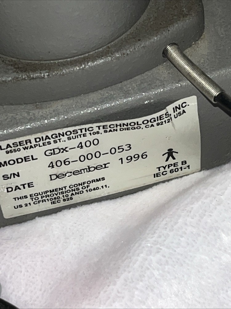 Laser Diagnostic Technologies GDX-400 Ophthalmic Laser System As-Is