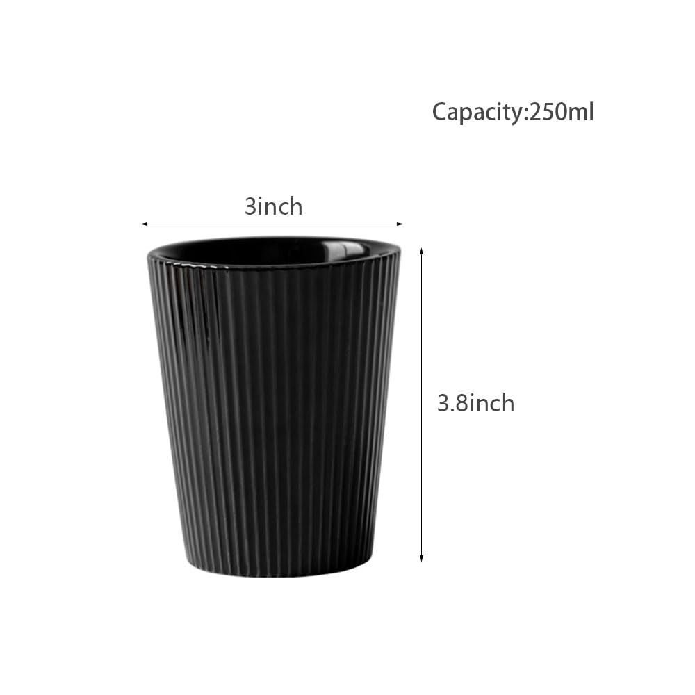 Ceramic Vertical Stripe Toothbrush Cup, Couple Ceramic Toothbrush Cup, Bathro...