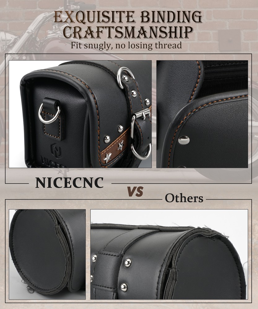 Motorcycle Front Fork Tool Bag Handlebar Pouch For Harley Dyna Super Glide