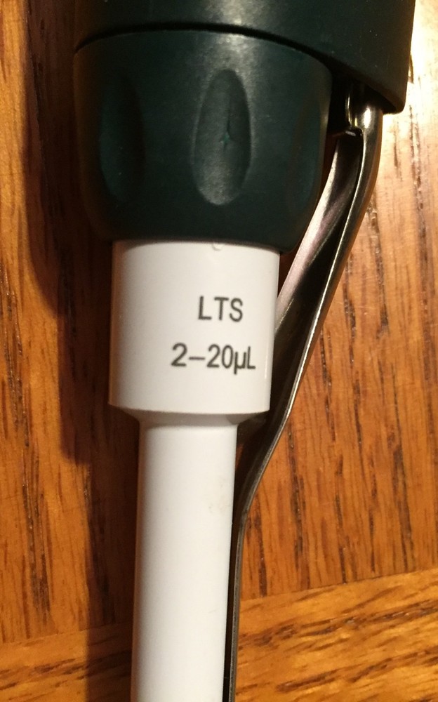 Rainin RL20 Pipette, LTS, 2 - 20 µL Volume, Lite-Touch, Latch Mode
